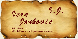 Vera Janković vizit kartica